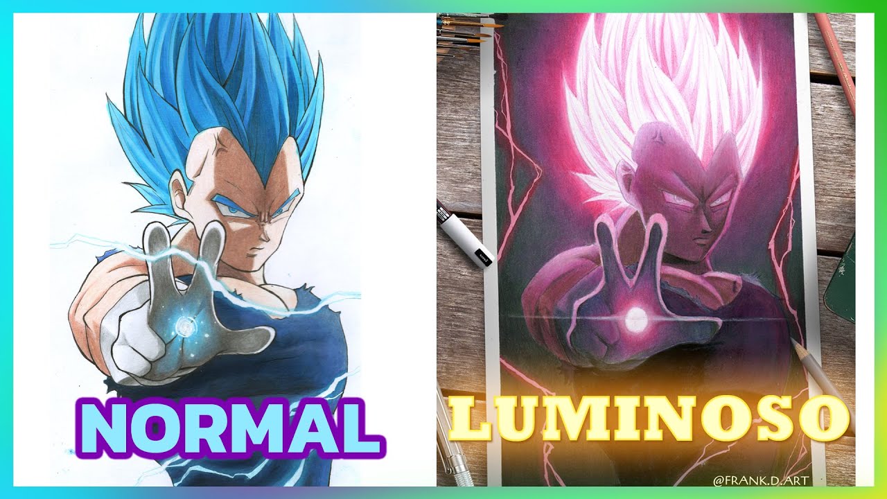 🎨Cómo dibujar el EFECTO de LUZ💥 / dibujar a  VEGETA HAKAISHIN💥