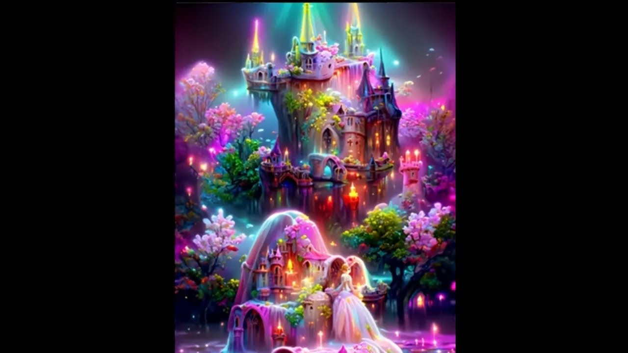 Purple Fantasy Dream Castle: Diamond Painting