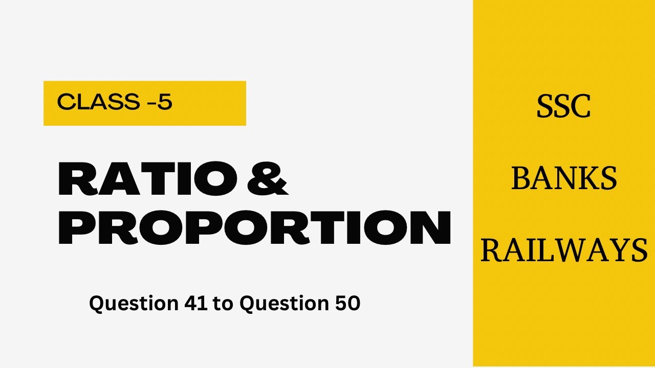 Question 41 Ratio and Proportion | class- 5 (Question 41 to Question 50 ...
