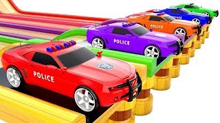 Colored Police Cars Transportation | Colors for Kids | Video for Toddler