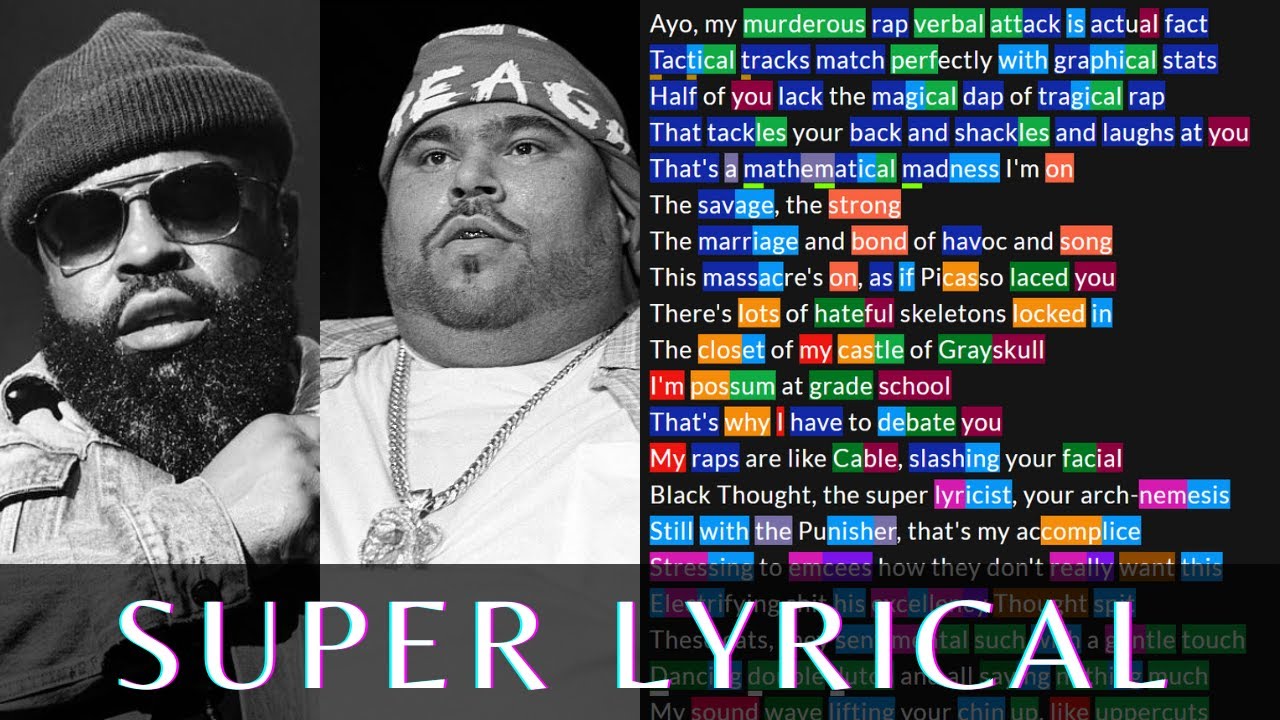 Black Thought & Big Pun Super Lyrical Lyrics, Rhymes Highlighted YouTube