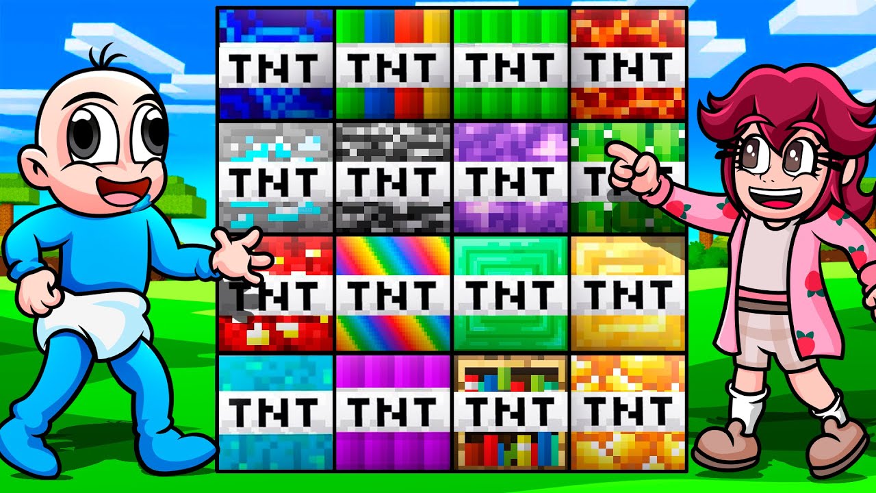 TROLLEO a MIS AMIGOS con las TNT MÁS LOCAS 😱😂 BEBÉ NOOB en MINECRAFT