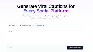 Free AI Caption Generator for Instagram, LinkedIn & Social Media (With Hashtags)
