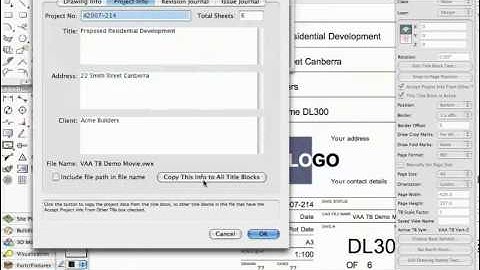 VAA Title Blocks Editing Project or Drawing Info