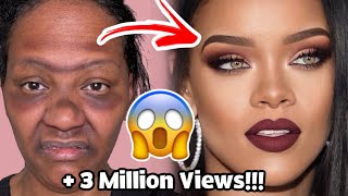 Makeup Transformation Rihanna Cirugía Plástica 😳 #makeuptutorial