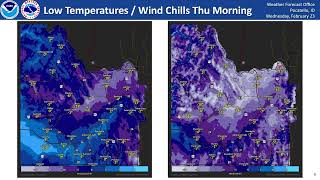 2/23/22 Hazard Briefing - Bitterly Cold Wind Chills Continue; Snow Returns Thursday