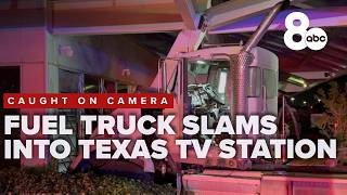 Fuel truck slams into Texas TV station, driver flees in hit and run caught on camera
A fuel truck crashed into the ABC 7 studios in a hit-and-run collision.
The crash happened around 12:30 a.m. and was caught on camera.
The driver of a Dodge Ram 2500 ran a red light at Southeast 11th Avenue and Pierce Street. The fuel truck, which was headed south on Pierce, hit the driver’s side of the pickup and pushed it over the curb, through the station’s security fence and into the parking lot.
The fuel truck then hit a steel support beam at the northwest corner of the building.
Follow WCHS on social media:
Facebook: https://www.facebook.com/eyewitnessnewscharleston/
Twitter: https://twitter.com/wchs8fox11
Instagram: https://www.instagram.com/wchs8fox11/
For the latest local and national news, visit our website: https://wchstv.com/
Sign up for our newsletter: https://wchstv.com/sign-up Fuel truck slams into Texas TV station, driver flees in hit and run caught on camera