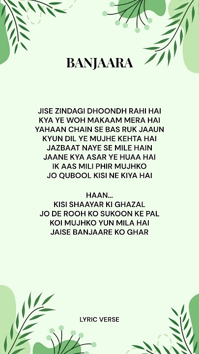 Banjaara (Lyrics)