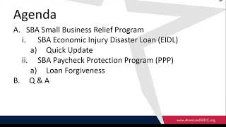 PPP Loan Forgiveness Training Replay with SBDC