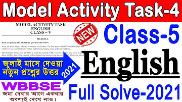 Model Activity Task Class- 5 English (ইংরেজি) part-4, 2021 full solve | Class 5  model task part 4