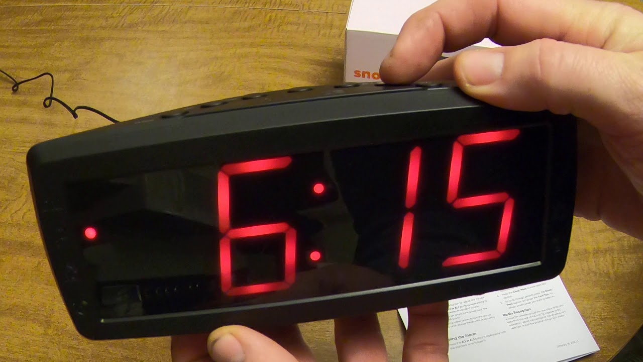 onn. Digital Alarm Clock with Ombre Color Changing Display