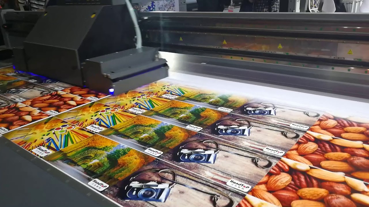 HandTop symmetrical Kyocera 3116 UV Led flatbed printer