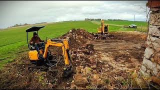 Chinese MINI EXCAVATOR cleaning up a barn that COLLAPSED! by 99 Projects 54,548 views 5 months ago 43 minutes