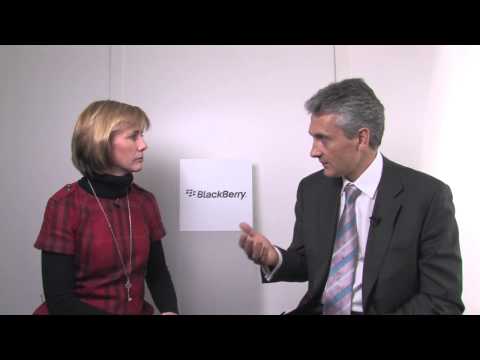 Frank Boulben of Research in Motion interviews at Hub Culture Pavilion during WEF 2013.