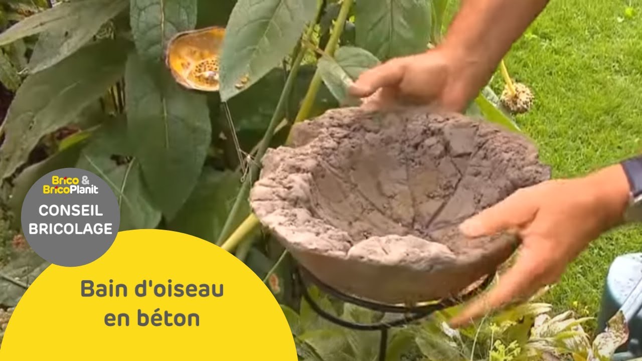 Conseil-bricolage: Bain d'oiseau en béton