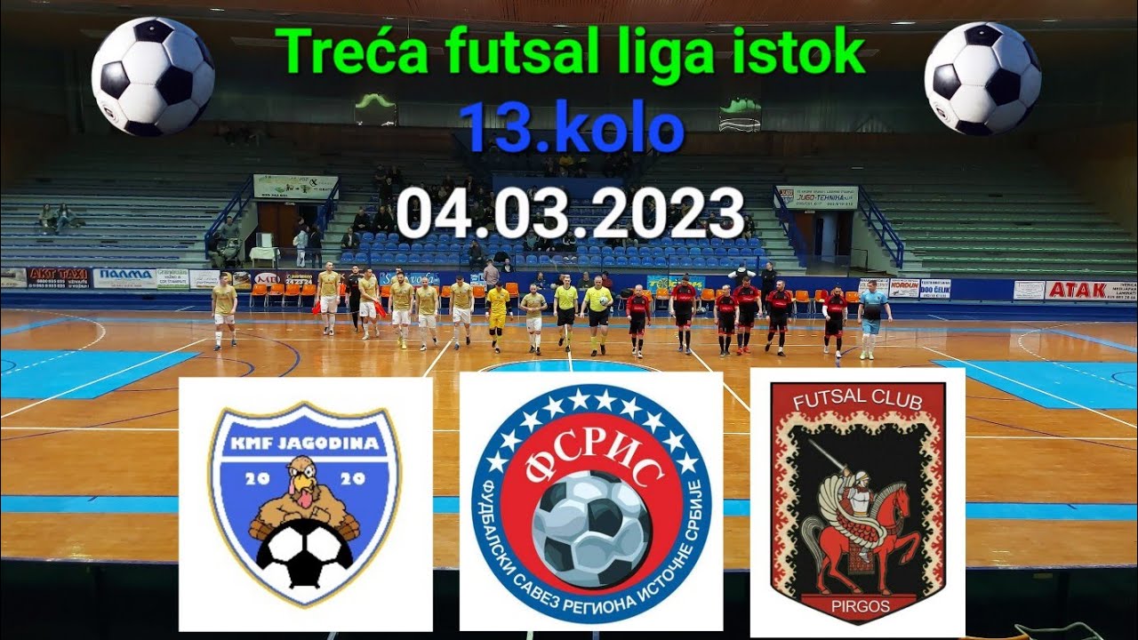 KMF JAGODINA-KMF PIRGOS Pirot 4-0(2-0) 13.kolo Treća futsal liga istok 2022/23 FSRIS
