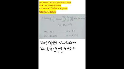 ISI MStat PSA 2025 | Step-by-Step Solution and Final Answer for Question 19 #ISIMSTAT #MStat2025