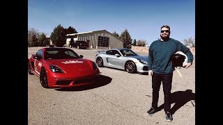 Chasing professional driver Andy Lee around Indy Motorsports Track in a Porsche GT4