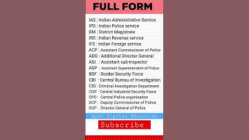 Thumbnail of Important Full Form IAS PCS DM  UPSC #police #fullform #administration #ias#pcs#gk #education#shorts