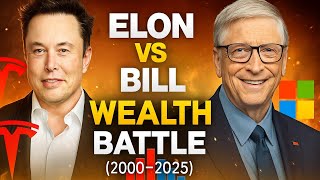 Elon Musk vs Bill Gates: Net Worth Comparison (2000–2025) | Billionaire Wealth Race