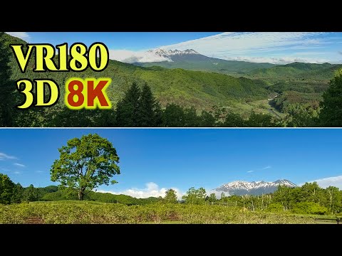 8K 3D VR180 ] 開田高原から望む木曽御嶽山の勇姿 The majestic