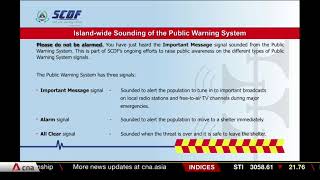 Scdf 15 September 2021 Public Warning System  Important Message Signal