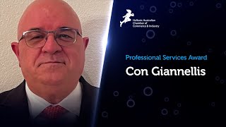2021 HACCI Professional Services Award – Con Giannellis, Intensivist and Physician