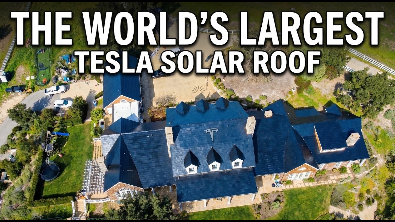 World's largest Tesla Solar Roof installed by ACS — aerial view