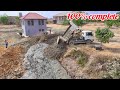 The end project successful 100  pour soil around the house by bulldozer d21p  dump truck 5ton