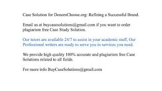 Case Solution DonorsChoose.org Refining a Successful Brand