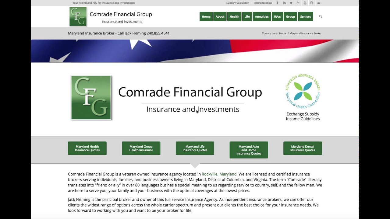Maryland Insurance Broker Comrade Financial Group YouTube