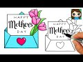 How to Draw a Happy Mother's Day Letter and Envelope 💐