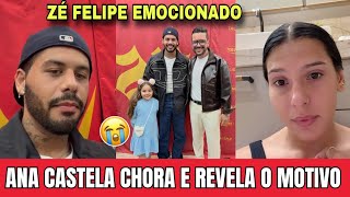 Ana Castela chora e Zé fica emocionado durante seu show.