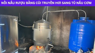 Chi Tiết Bộ Nồi Nấu Rượu 50kg Truyền Hơi Sang Tủ Nấu Cơm 50kg | Có Bếp Gắn Liền Thân Và Kết Hợp Điện