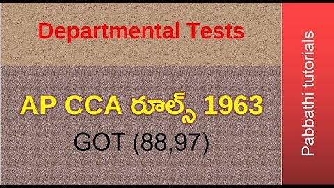 CCA RULES 1963- DEPARTMENTAL TEST | pabbathi tutorials