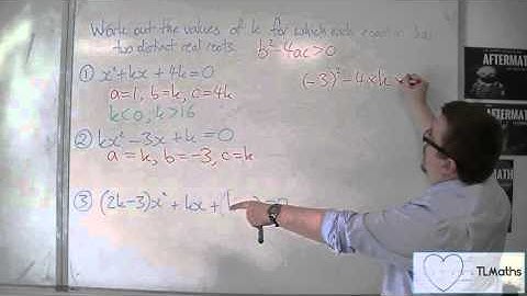 OCR MEI Core 1 4.10 Discriminant - Finding values of k for two distinct real roots