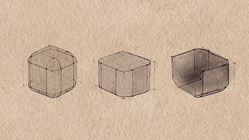 how to draw a simple cube with curved corners | step by step tutorial