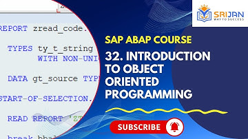 32. Introduction to Object Oriented Programming | SAP ABAP Course Classes