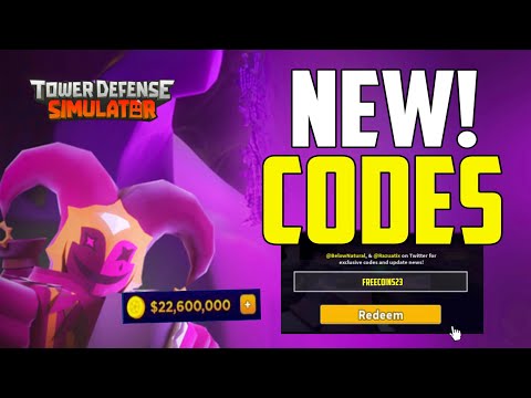 NEW* ALL WORKING UPDATE CODES FOR TOWER DEFENSE SIMULATOR! ROBLOX TOWER  DEFENSE SIMULATOR CODES 