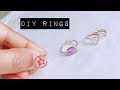 How to make finger rings/making adjustable wire and resin rings/simple and cute ring making/diy ring