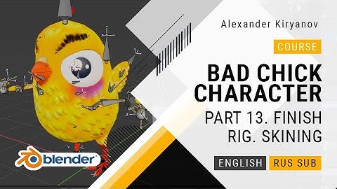 Bad chick game character creation in blender 3d! Part 13. Finish the rig. Skining.