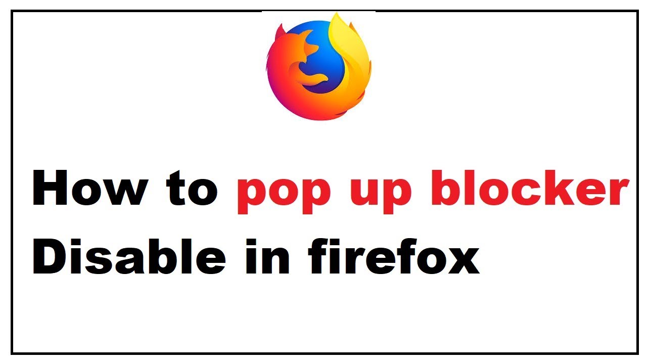 turn off pop up blocker in firefox