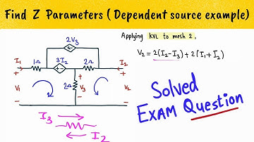 Find Z parameters -Two port network - Dependent Source example  - Hindi