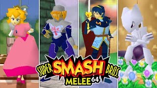 Super Smash Bros. Melee 64 - All Characters, Stages & Skins! (Melee Mod)