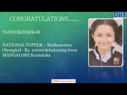 NATIONAL TOPPER – Mathematics  Olympiad - Rs. 10000 Scholarship from MANGALORE Karnataka