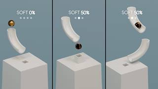 Famous 0% vs 100% Soft. Simulation of Objects. Demonstration of the physics of object interaction Wealth