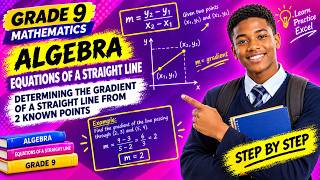 Algebra:Determining the Gradient of a straight line from 2 known points. screenshot 1