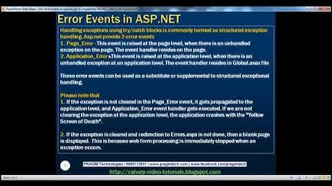 70 Error events in asp net Part 70