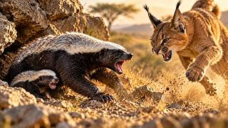 Honey Badger vs Caracal: A Mother’s Fierce Fight to Save Her Cub | Wildlife Documentary