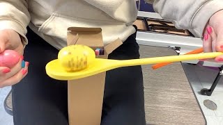 Fun Easter Game JOYIN Easter 12PCS Egg and Spoon Race Game Set, 6 Woodeen Egg and Spoons with Assort Profile